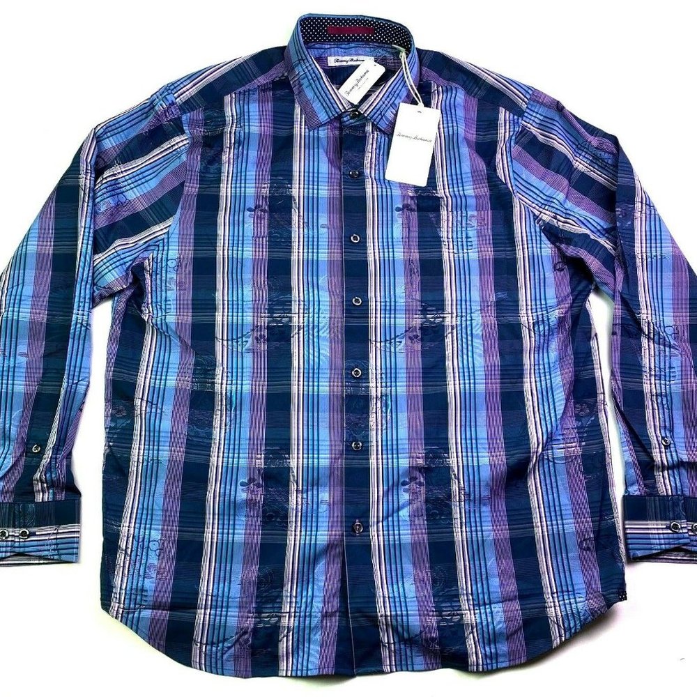 NWT Tommy Bahama Paisley Palooza Throne Blue Shirt